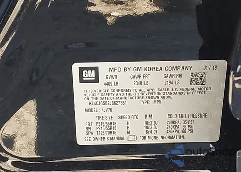 2018 Buick Encore Essence из США, поврежденный, VIN KL4CJGSB2JB627851